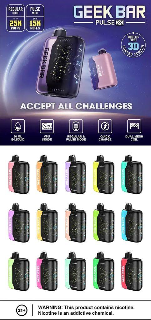 Geek Bar Pulse X 25000功能規格介紹：雙網芯、快充與13款口味匯總